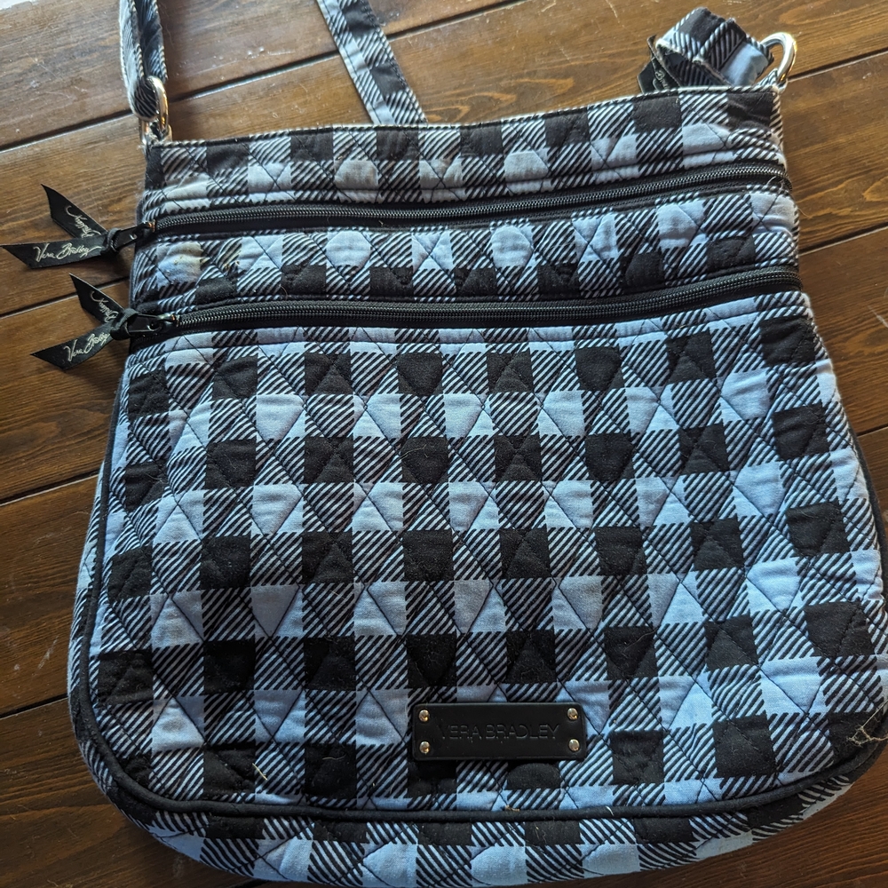 Vera Bradley Black and Gray Checkered Women's Bag